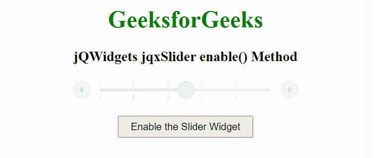 jQWidgets jqxSlider enable()方法