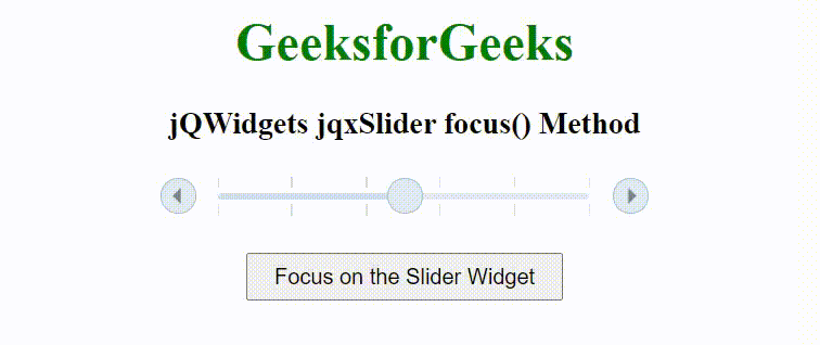 jQWidgets jqxSlider focus()方法