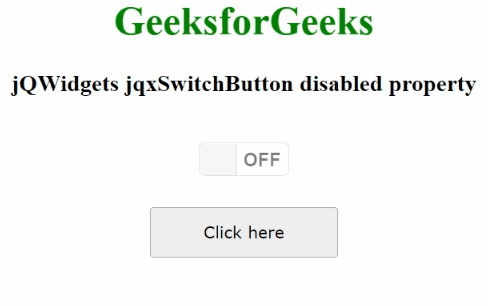 jQWidgets jqxSwitchButton disabled属性