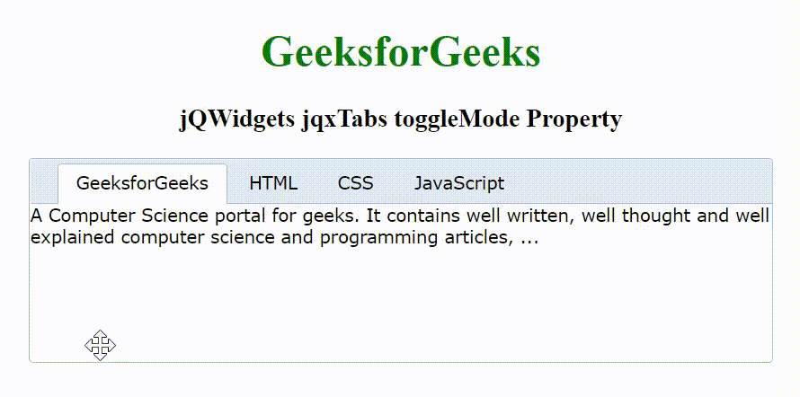 jQWidgets jqxTabs toggleMode属性