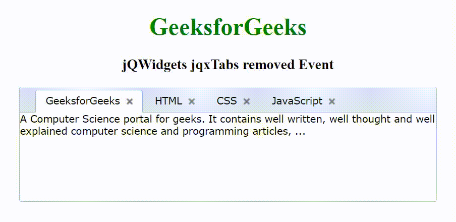 jQWidgets jqxTabs删除事件