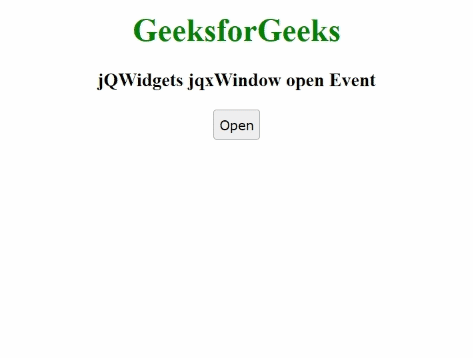 jQWidgets jqxWindow打开事件