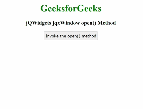 jQWidgets jqxWindow open()方法