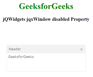 jQWidgets jqxWindow disabled 属性