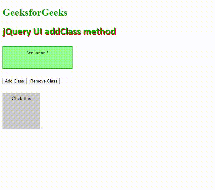 jQuery UI addClass()方法