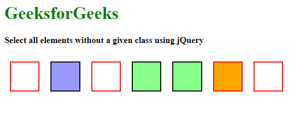 如何用jQuery选择所有没有指定类别的元素？