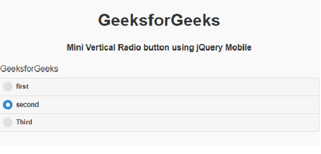 如何使用jQuery Mobile制作迷你垂直单选按钮控制组？
