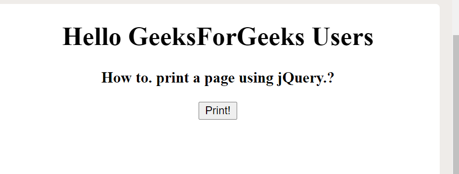 如何使用jQuery打印一个页面？