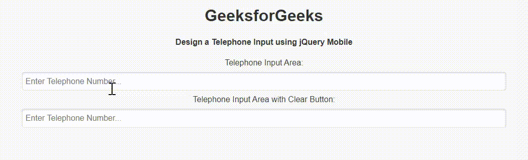 如何使用jQuery Mobile创建一个电话输入？