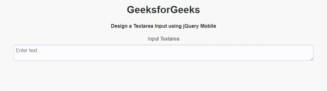 如何使用jQuery Mobile创建一个Textarea输入框？