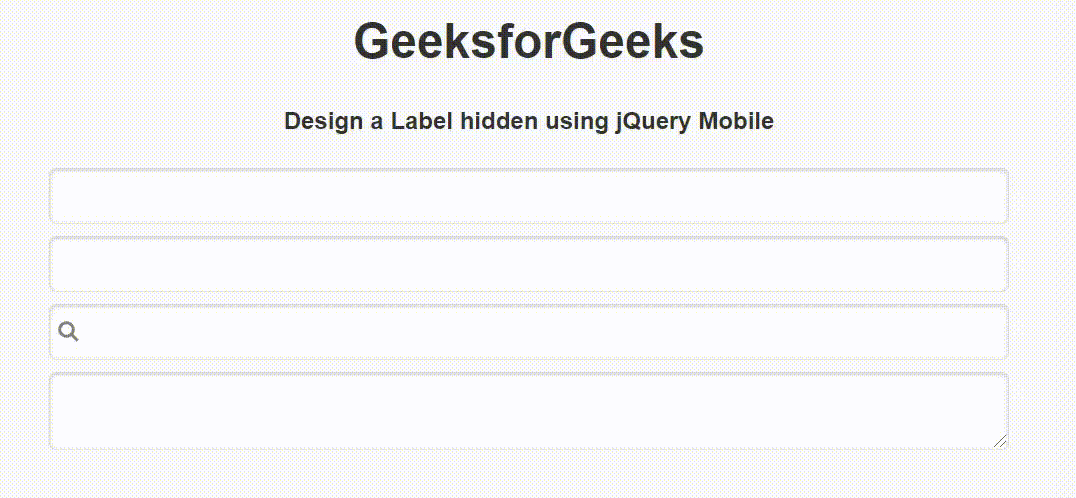 如何使用jQuery Mobile创建隐藏在输入区的标签？