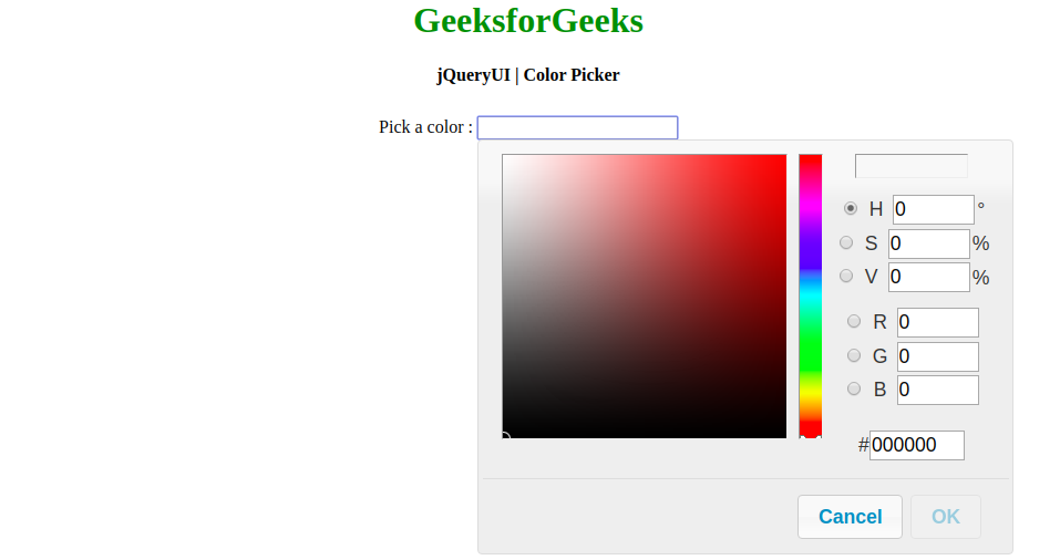 如何使用jQuery UI设计颜色选择器？