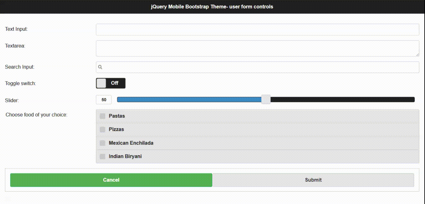 如何使用jQuery Mobile BootstrapTheme插件为手机设计表单控件？