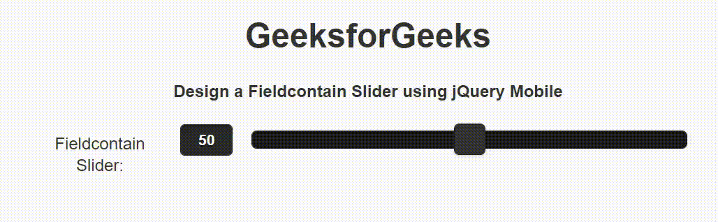 如何使用jQuery Mobile创建一个Fieldcontain Slider？