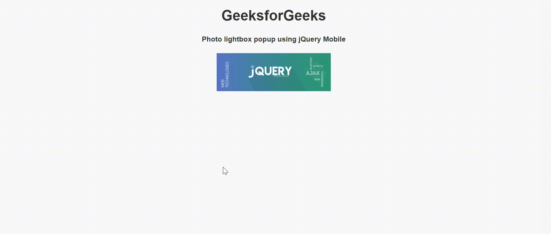 如何使用jQuery Mobile创建一个照片灯箱弹出窗口？