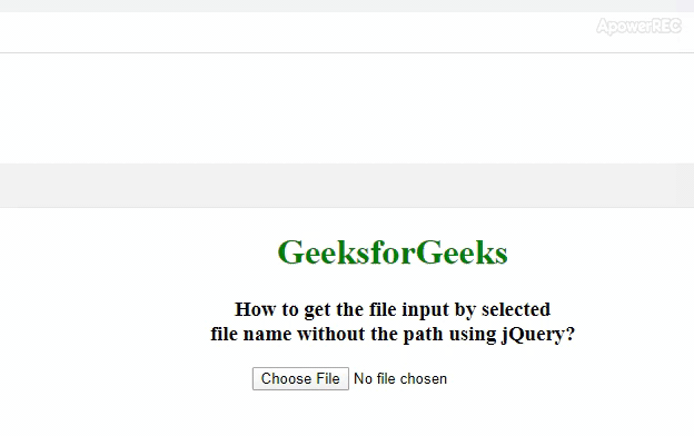如何使用jQuery获得所选文件名的文件输入，而不需要路径？