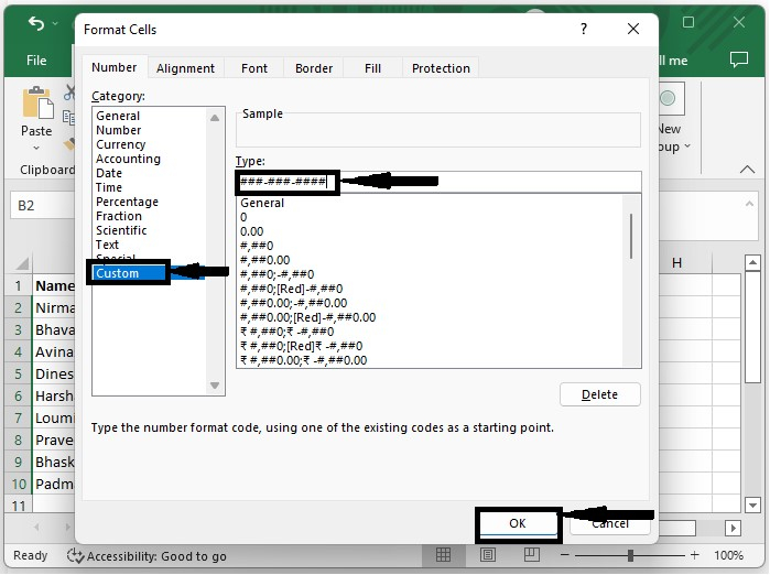 如何在Excel中应用数据验证来强制电话号码格式? 如何在Excel中应用数据验证来强制电话号码格式?