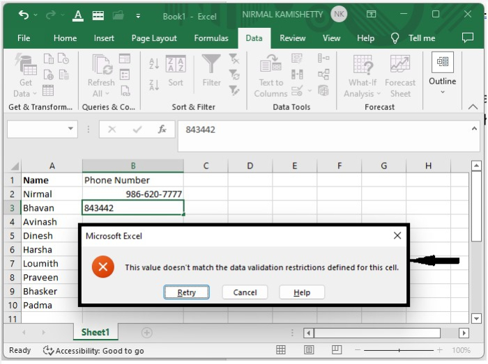 如何在Excel中应用数据验证来强制电话号码格式? 如何在Excel中应用数据验证来强制电话号码格式?