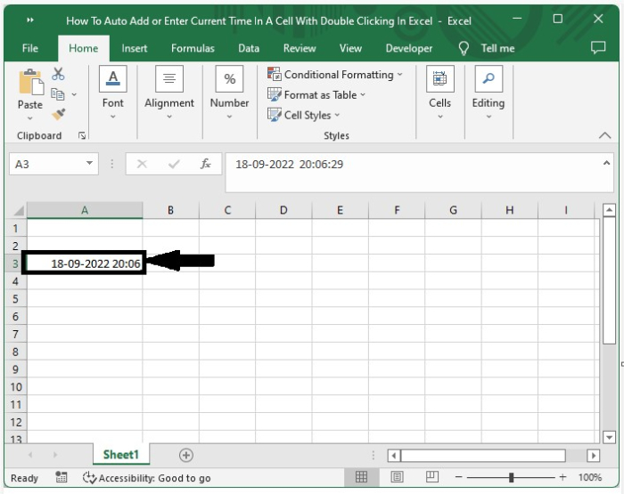 如何在Excel中通过双击在单元格中自动添加/输入当前日期/时间？