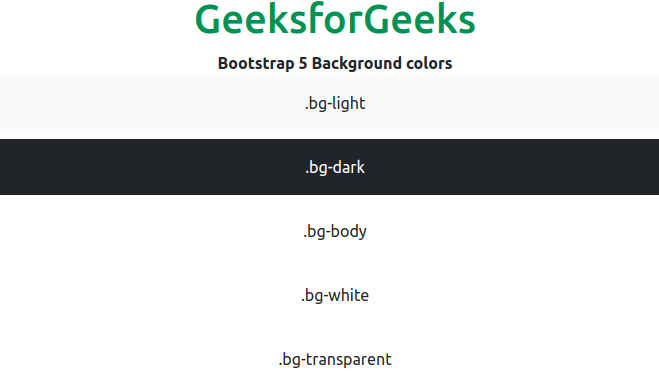Bootstrap 5的背景颜色