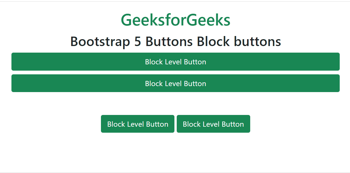 Bootstrap 5按钮 块状按钮