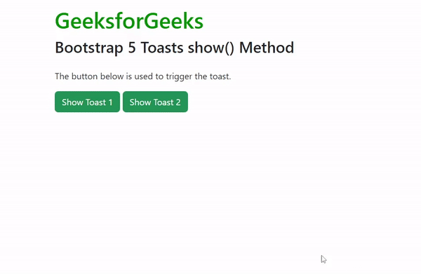 Bootstrap 5 Toasts show()方法