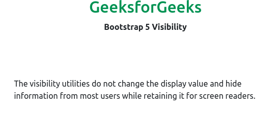 Bootstrap 5的可视性