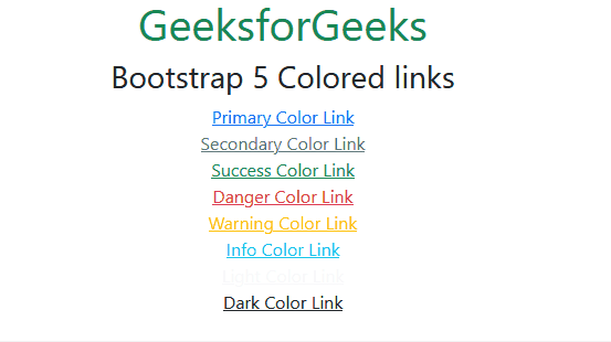Bootstrap 5的彩色链接