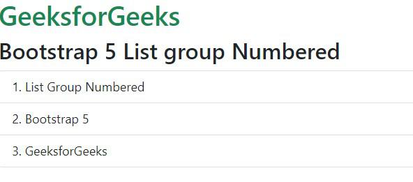 Bootstrap 5 列表组的编号