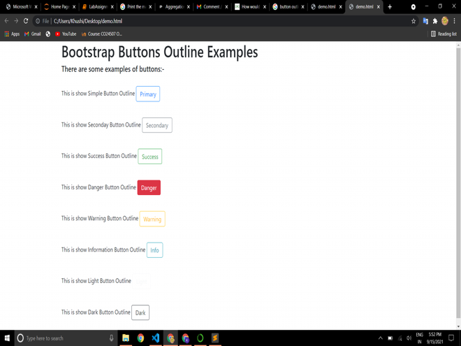 如何在Bootstrap 4中创建一个大纲按钮？