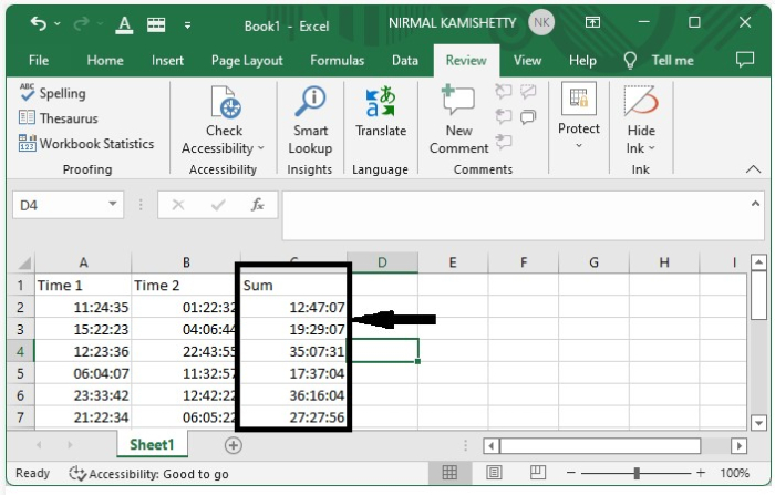 如何在Excel中加减时间以获得小时/分钟/秒？