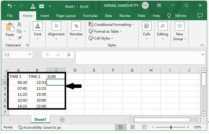 如何在Excel中对超过24小时的时间进行加法或求和？