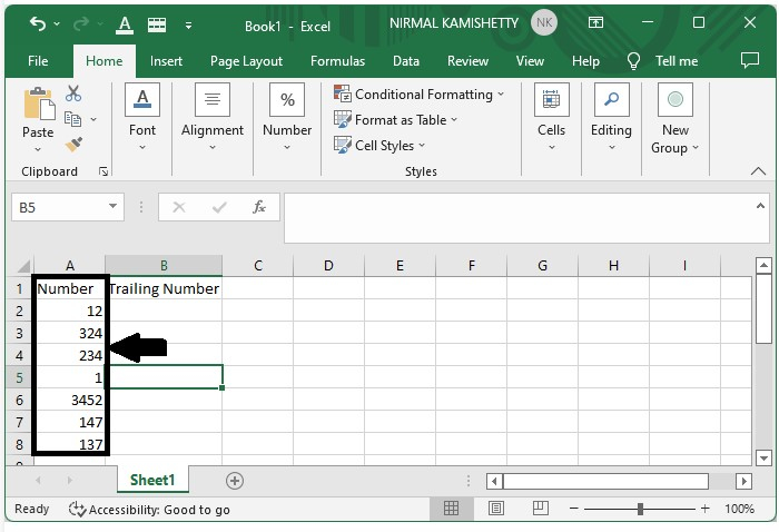 如何在Excel中为一列数字添加尾部零点？