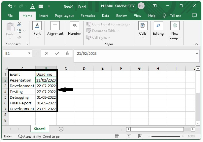 如何在Excel中改变一个即将到期的日期/最后期限？