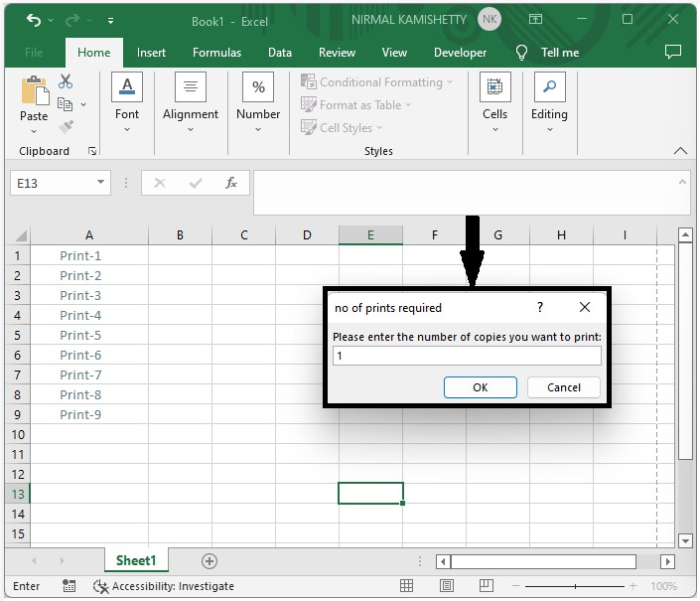 如何在Excel中每次打印后自动增加单元格值？