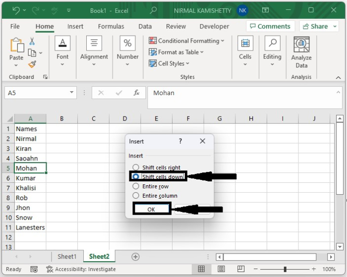 如何在Excel中自动插入行？