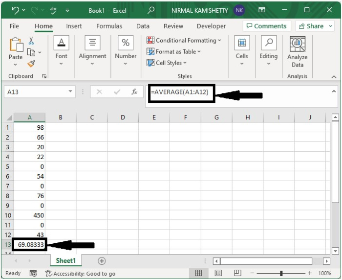 如何在Excel中对忽略零的数据范围进行平均？