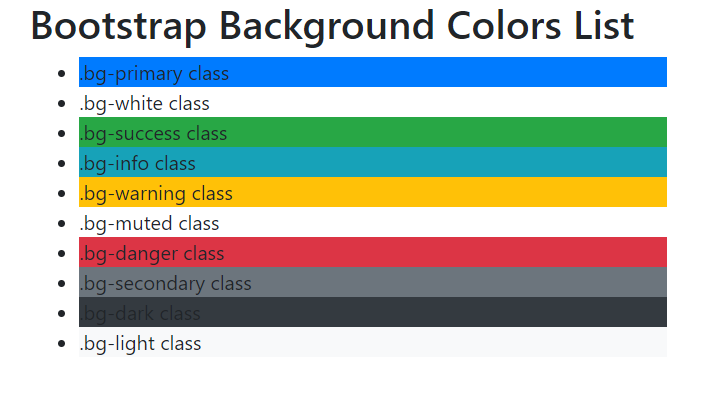 Bootstrap 4 颜色