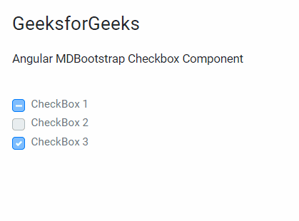 Angular MDBootstrap表单检查框组件