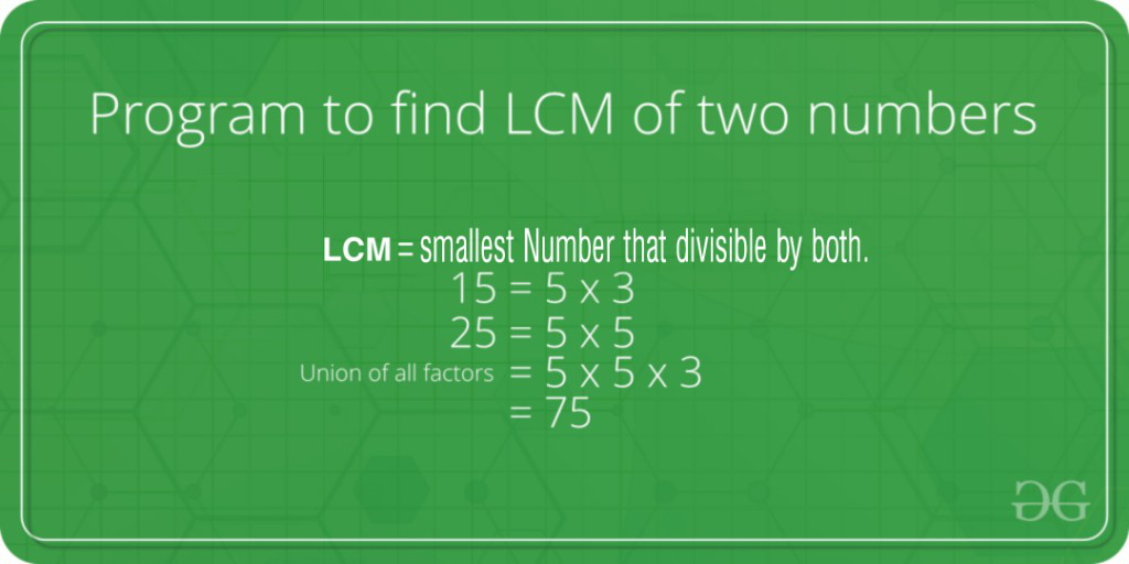 查找两个数字的LCM的C程序