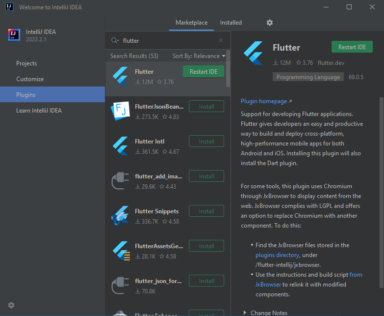 如何在IntelliJ IDEA中安装和设置Flutter