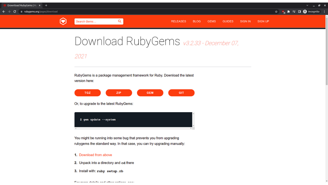 如何在Linux上安装RubyGems