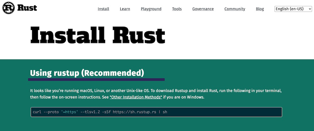 如何在MacOS中安装Rust