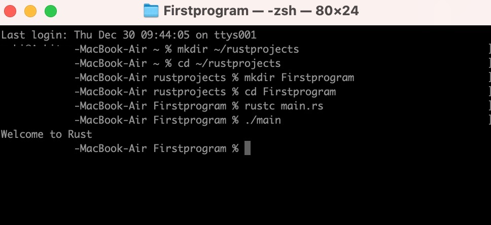 如何在MacOS中安装Rust