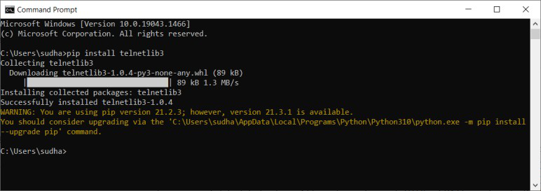安装Python telnetlib模块