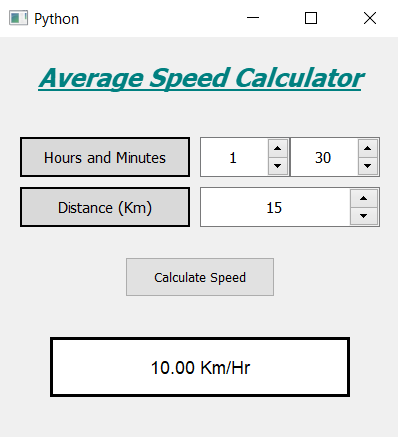 PyQt5 - 平均速度计算器