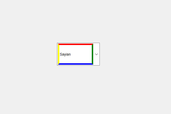 PyQt5 - 为不可编辑组合框的行编辑部分设置不同的边框颜色