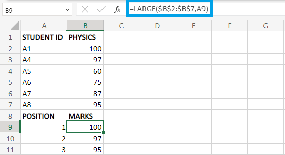 在Excel中寻找顶部或底部的N值 在Excel中寻找顶部或底部的N值