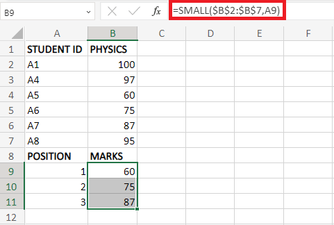 在Excel中寻找顶部或底部的N值 在Excel中寻找顶部或底部的N值