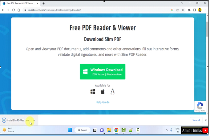 如何在Windows上安装Slim PDF Reader？